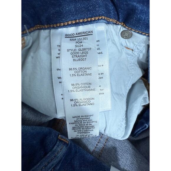 NWT Good American Good Legs Straight Mid-Rise Jeans Blue007 Women’s 4 / 27 - Picture 10 of 10